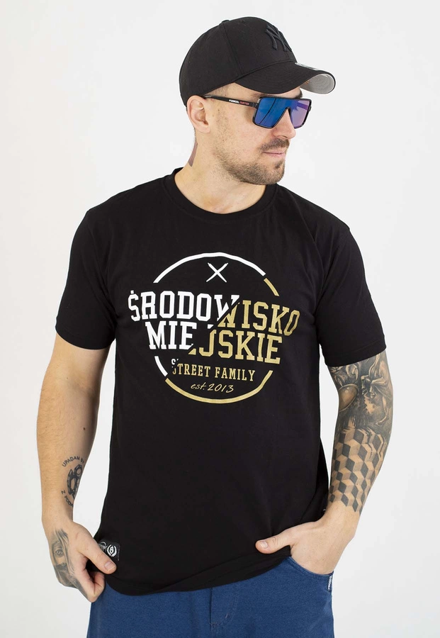T-shirt Środowisko Miejskie Classic Cut czarno złoty 