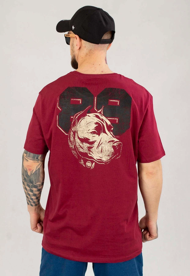 T-shirt Pit Bull Dog 89 bordowy