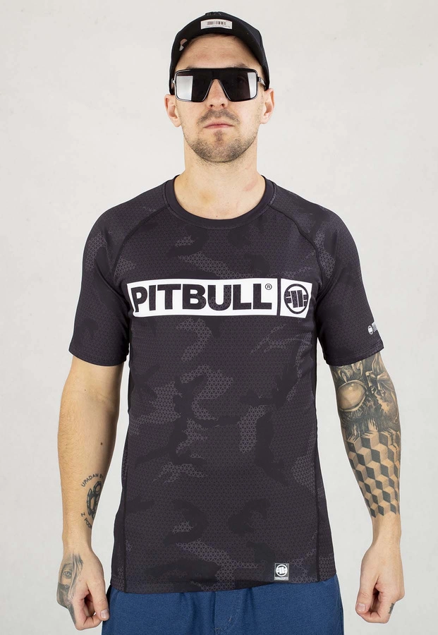 T-shirt Sportowy Pit Bull Rashguard Net Camo Hilltop II czarny