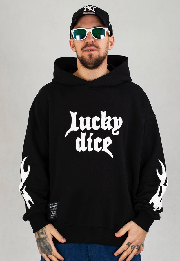 Bluza Lucky Dice Z Kapturem Gothic czarna