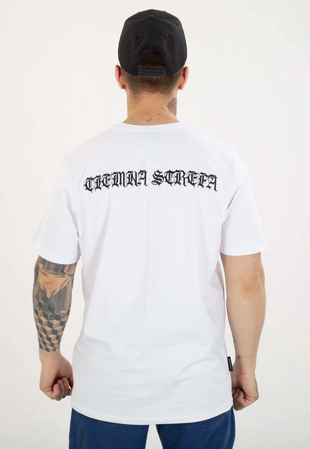 T-shirt Ciemna Strefa Łańcuch Gotyk biały