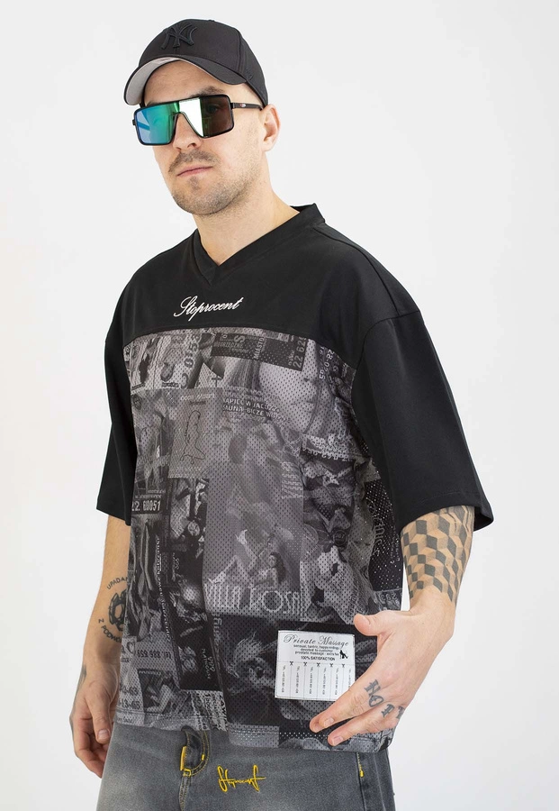 T-shirt Stoprocent Jersey Flyers czarno szary