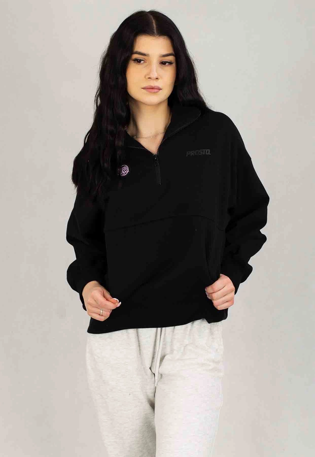 Bluza Prosto Bez Kaptura Half Zip Cla99y czarna