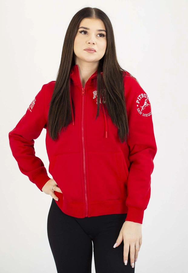 Bluza Pit Bull Z Kapturem Zip Fiora wild red