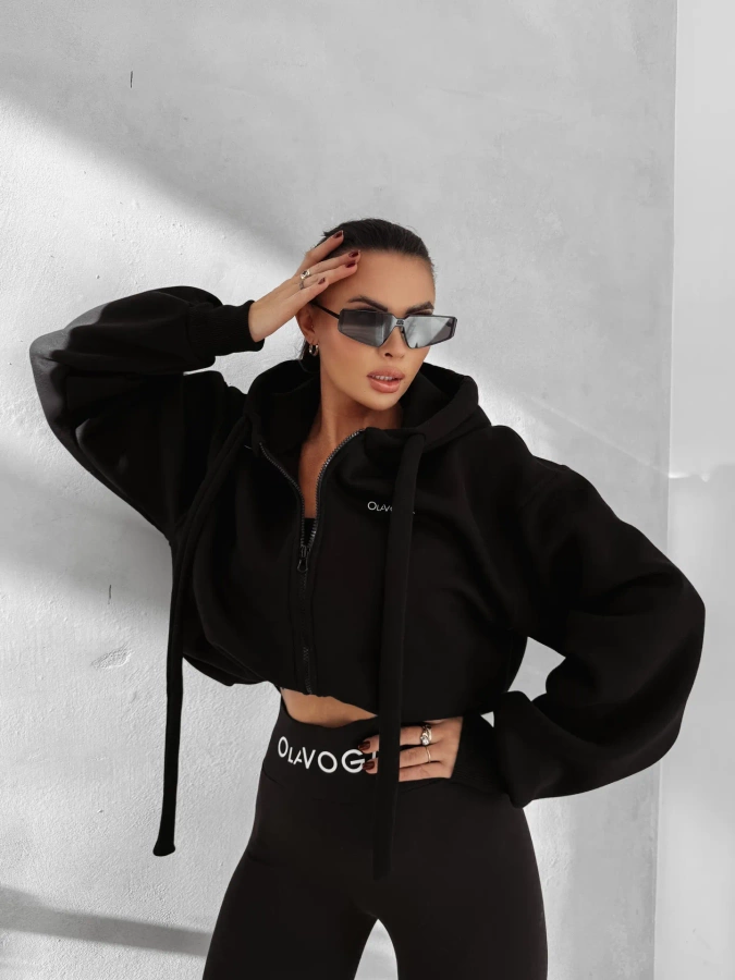 Bluza Olavoga Z Kapturem ZIP Feelings czarna