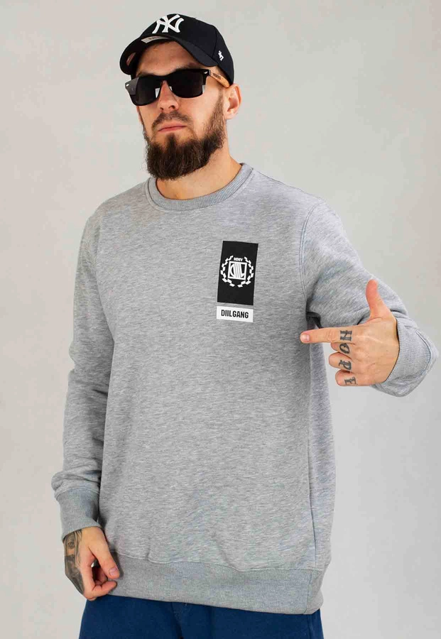 Bluza Diil Bez Kaptura Block szara