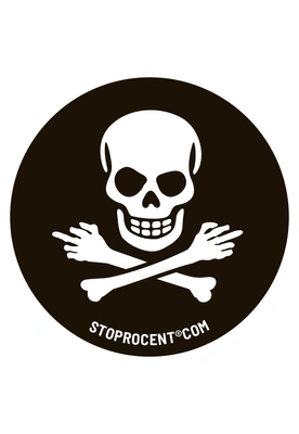 Wlepa Stoprocent New Skull czarno biała