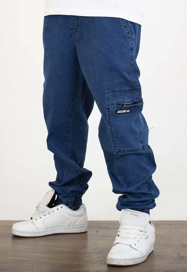 Spodnie Jigga Wear Zip Cargo niebieskie