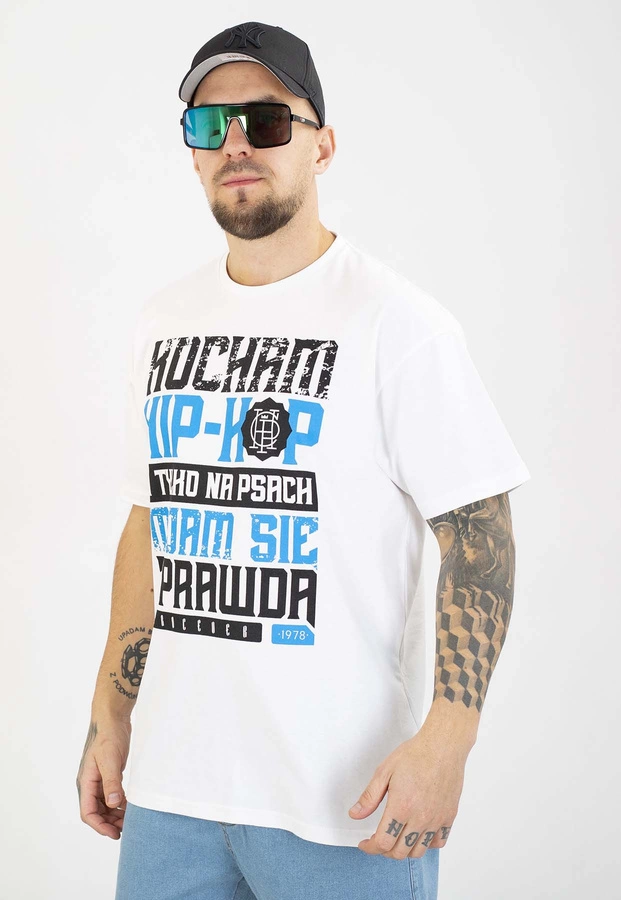 T-shirt Chada Proceder Kocham Hip Hop biały