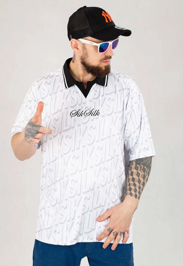 T-shirt Polo SikSilk Football Jersey SS-22536 biały