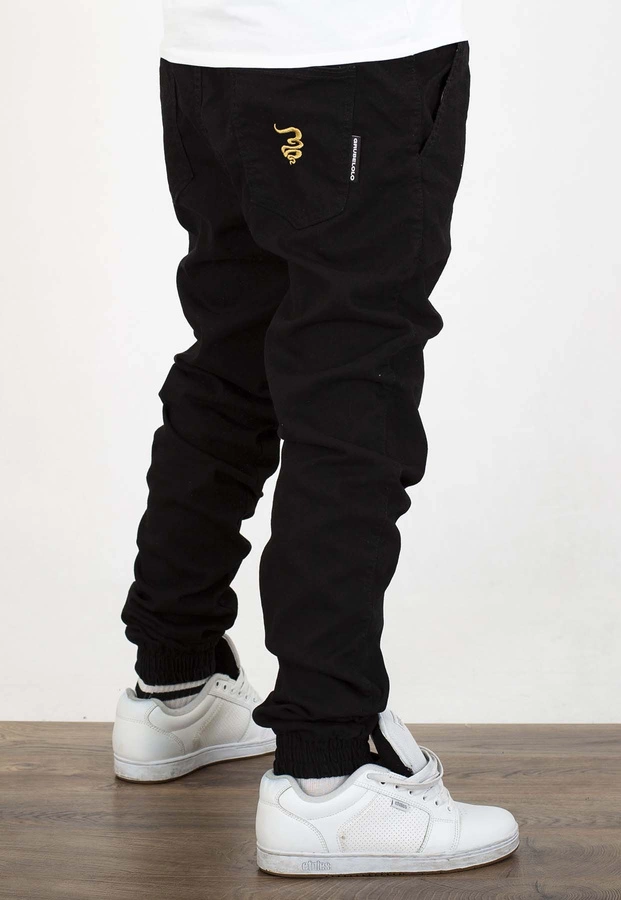 Spodnie Grube Lolo Dymek Back Haft czarno złote