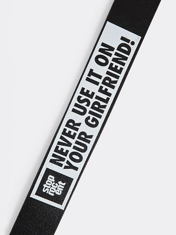 Pasek Stoprocent Razor czarno srebrny