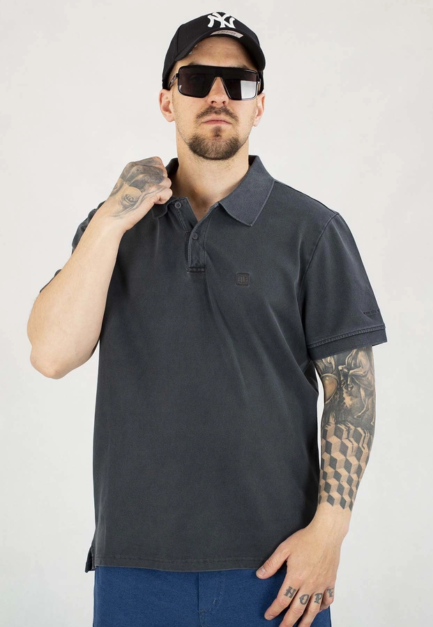 T-shirt Polo Pit Bull Washed Pique Small Logo dark graphite
