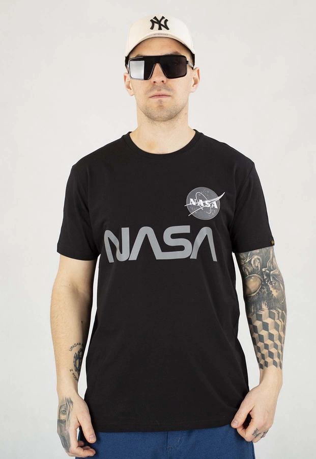 T-shirt Alpha Industries Nasa Reflective 178501 czarny