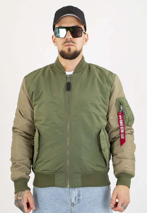 Kurtka Alpha Industries MA-1 Camo Back Embroidery 258120 zielona