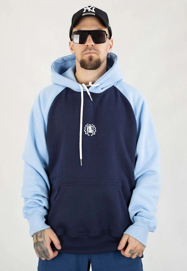 Bluza Diil Z Kapturem Reglan granatowo błękitna