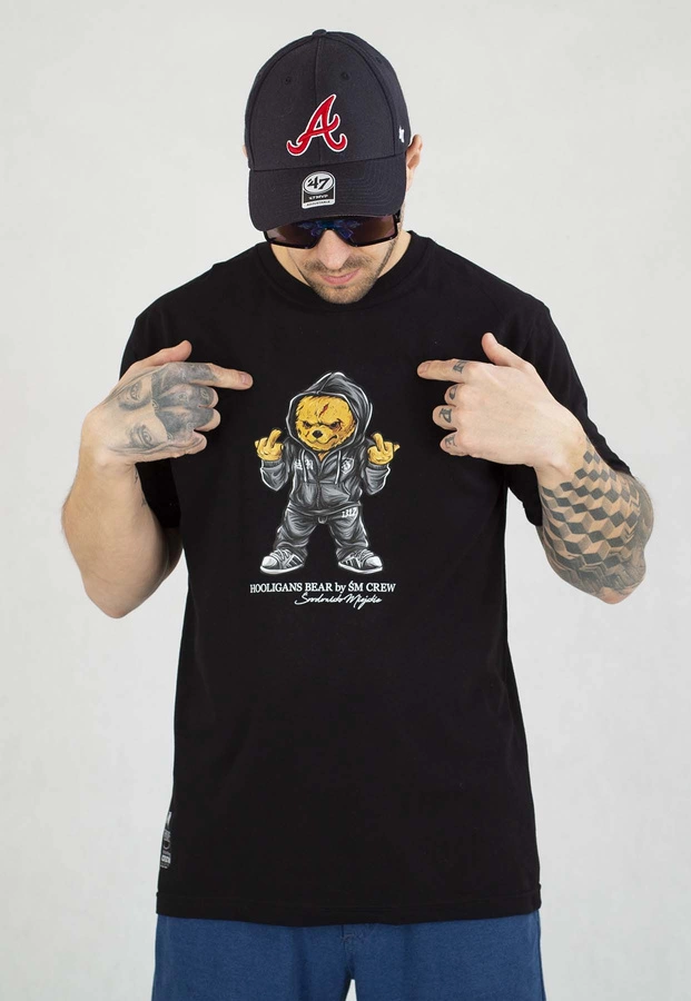 T-shirt Środowisko Miejskie Hooligans Bear czarny