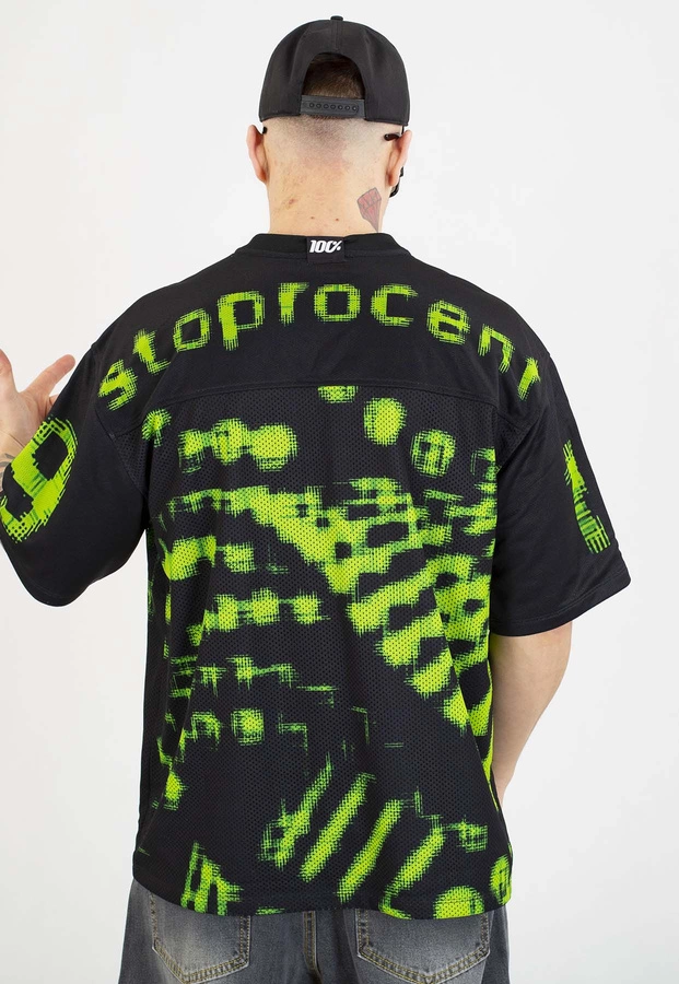 T-shirt Stoprocent Jersey Bullet czarno zielony