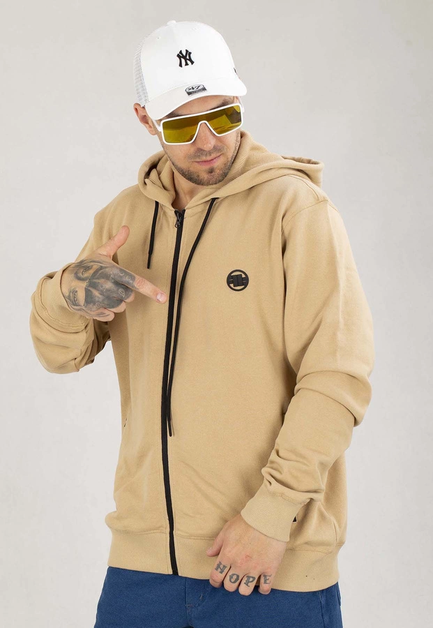 Bluza Pit Bull Z Kapturem ZIP Terry Small Logo beżowa