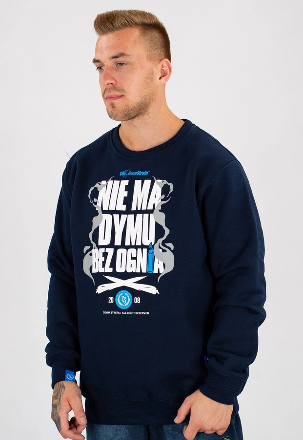 Bluza Ciemna Strefa Nie Ma Dymu Bez Ognia granatowa