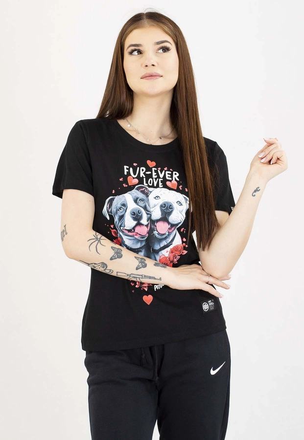 T-Shirt Pit Bull Fur Ever Love 190 black