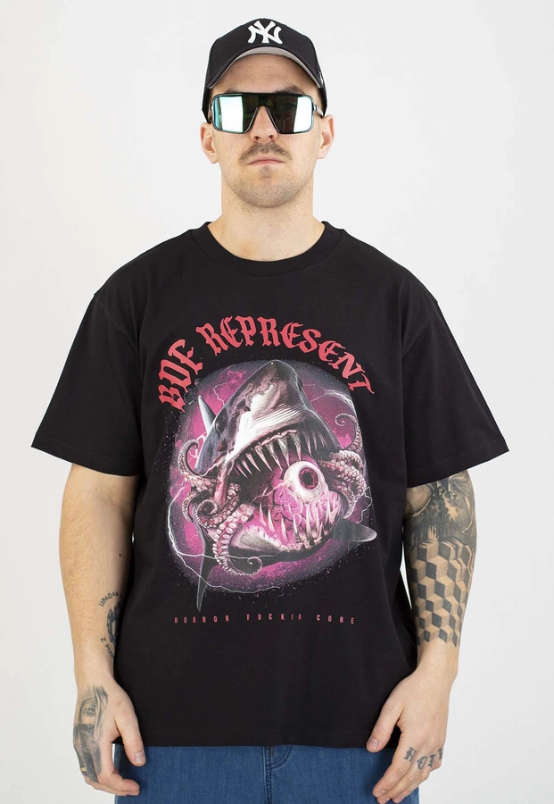 T-shirt Brain Dead Familia Shark czarny