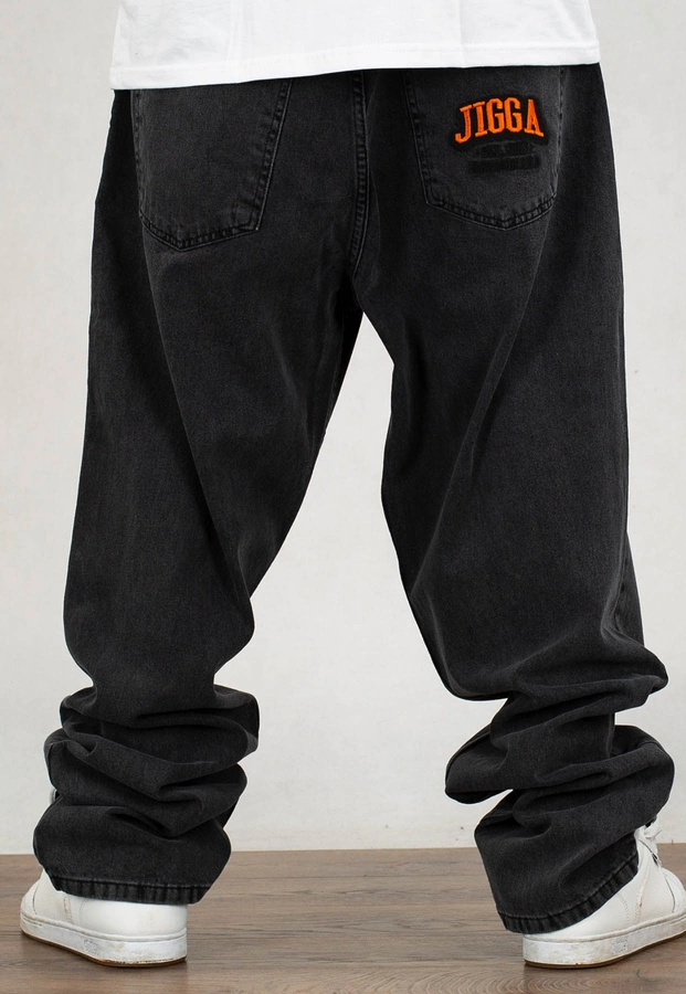 Spodnie Jigga Wear Outline Baggy Jeans black washed