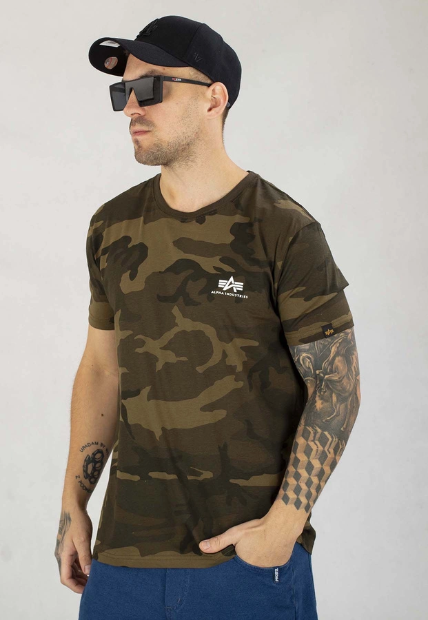 T-shirt Alpha Industries Basic Small Logo 188505C oliwkowa camo