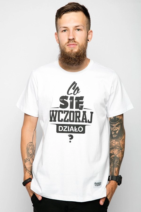 T-shirt Diamante Wear Co się wczoraj działo? biały