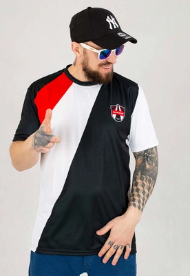 T-shirt Patriotic App Cross biało czarno czerwony