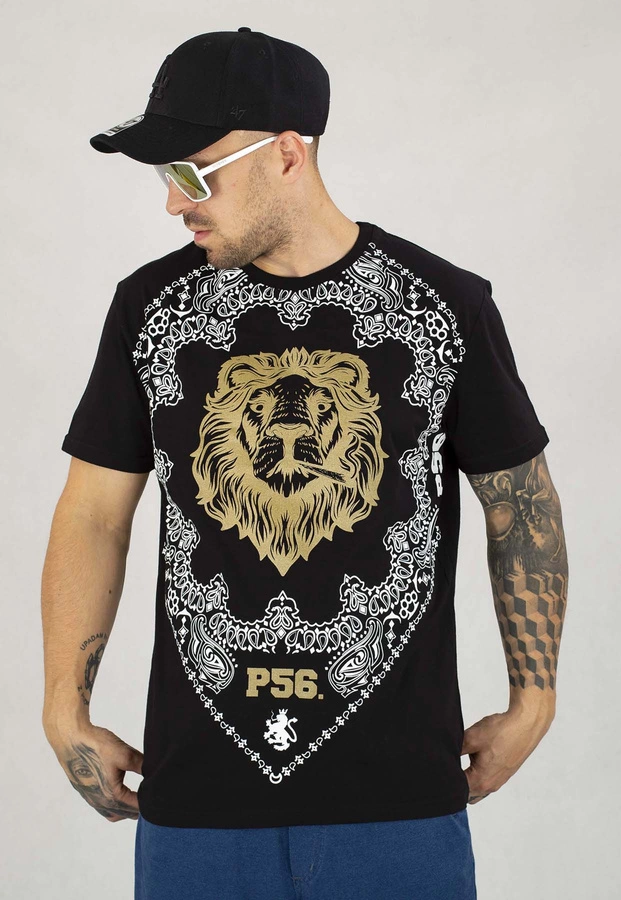 T-shirt Dudek P56 Lion Gold czarny