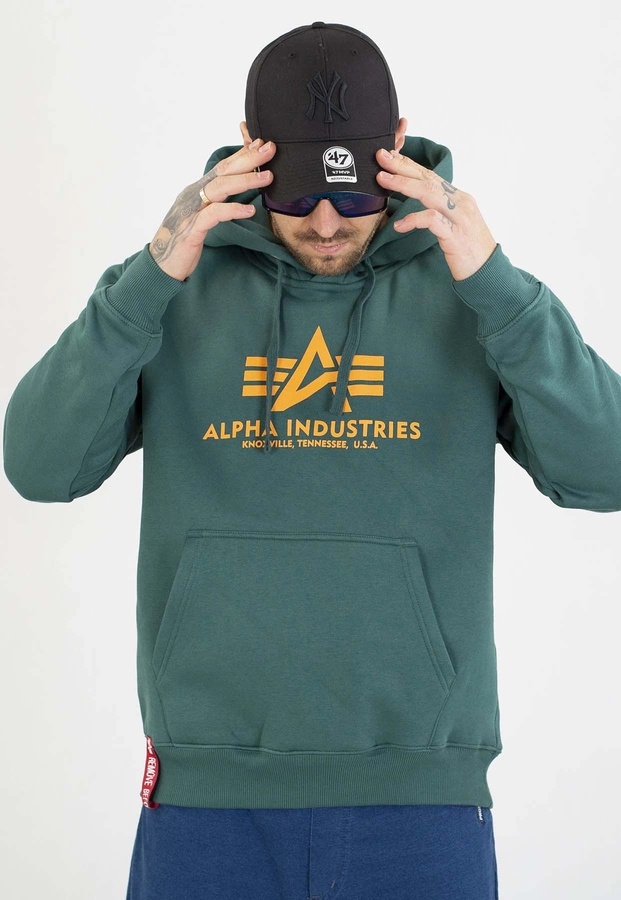 Bluza Alpha Industries Z Kapturem Basic 178312 zielona