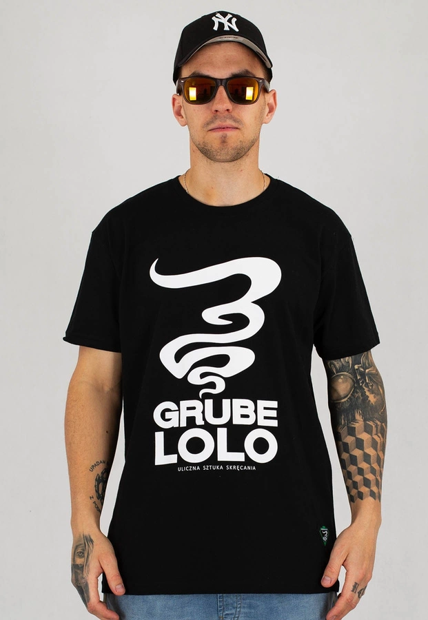 T-shirt Grube Lolo Dymek czarno biały