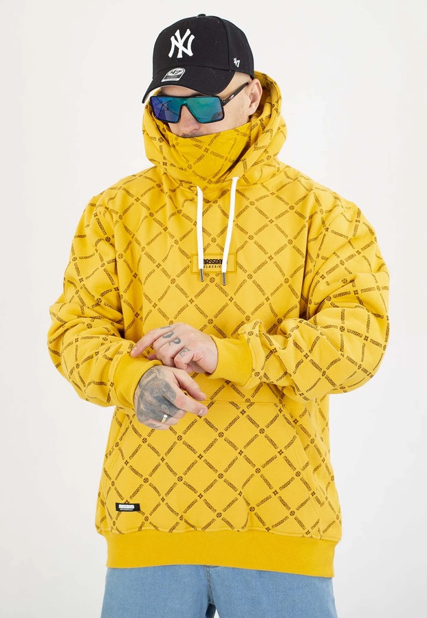 Bluza Mass Z Kapturem Monogram żółta