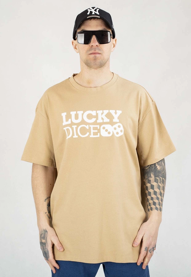 T-shirt Lucky Dice Baggy LD Classic beżowy