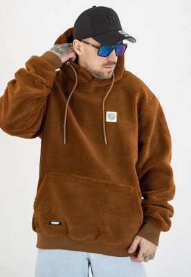 Kurtka Mass Z Kapturem Zimowa Patch Teddy brązowa