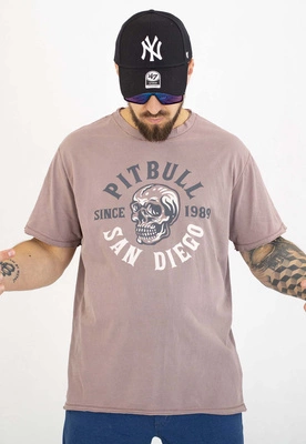 T-shirt Pit Bull Skull Logo 190 dusty burgundy