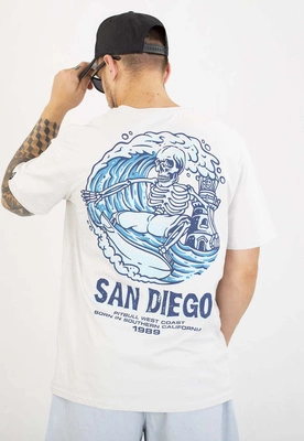 T-shirt Pit Bull Skull Surf 170 white blue