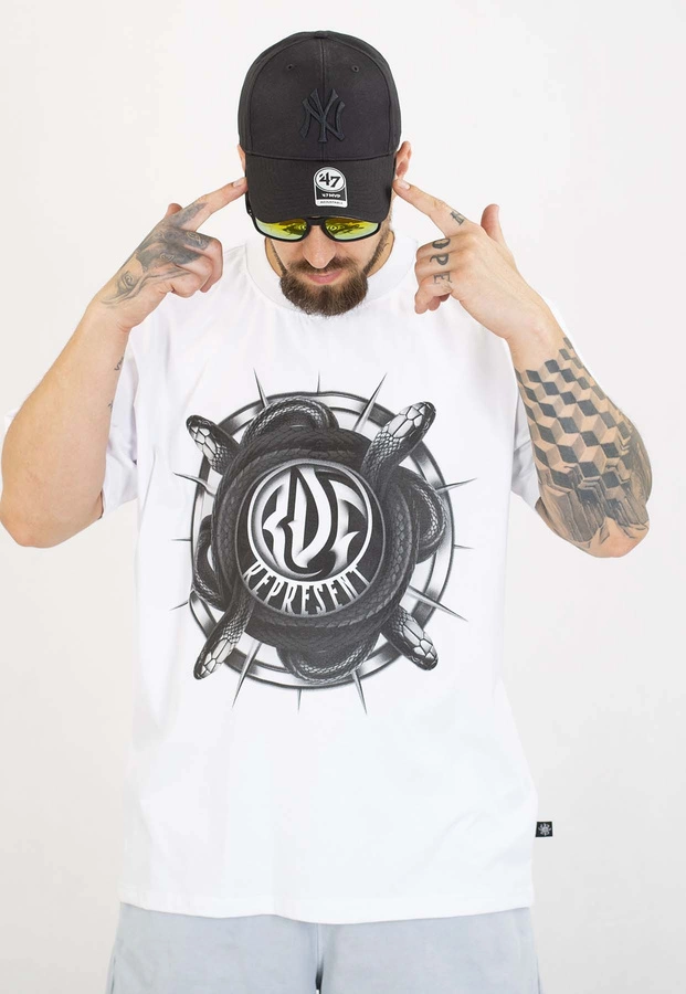 T-shirt Brain Dead Familia Snakes biały