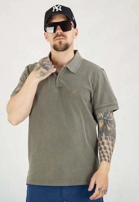 T-shirt Polo Pit Bull Washed Pique Small Logo dark brown
