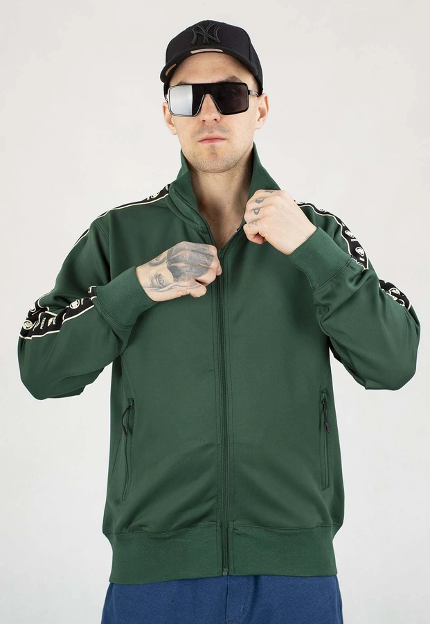 Bluza Pit Bull Bez Kaptura Zip Powers Poly-Elastyne butelkowa zieleń