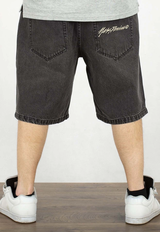 Spodenki Mass Jeans Initials Loose Fit black washed