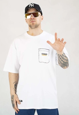 T-shirt Mass Fake Pocket biały