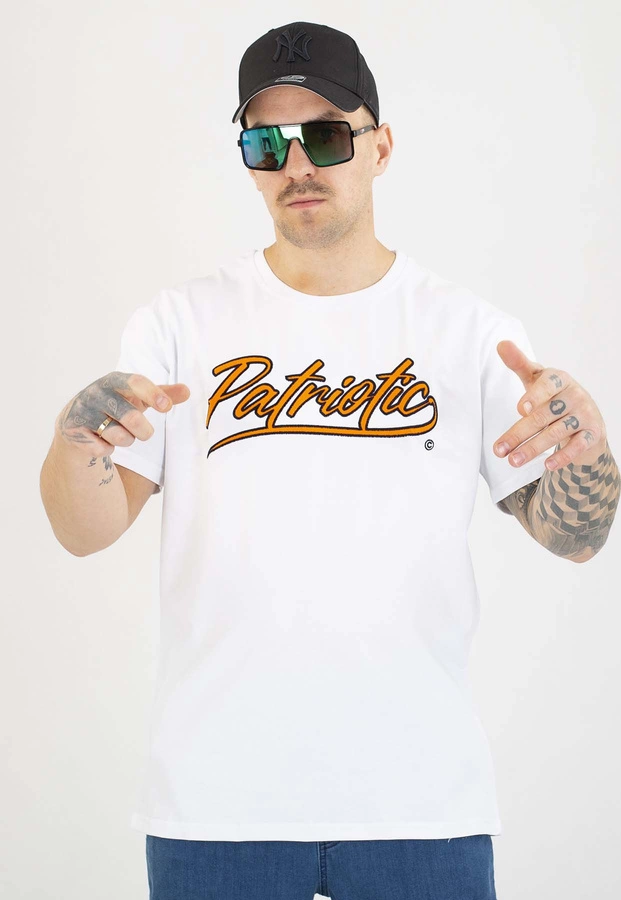 T-shirt Patriotic Retro Script biały