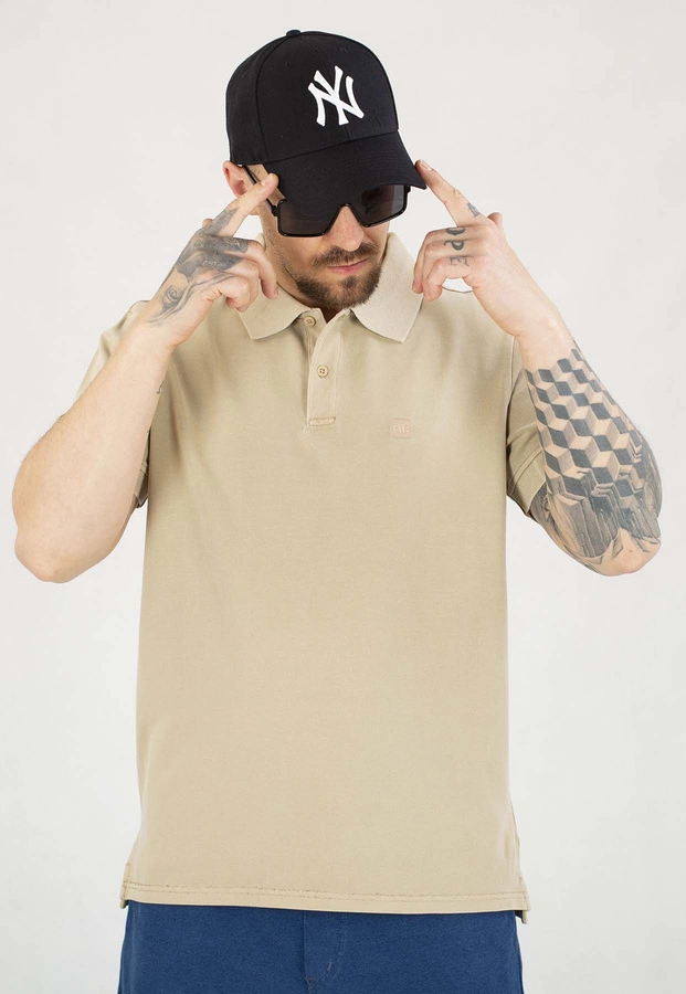 T-shirt Polo Pit Bull Washed Pique Small Logo pale sand