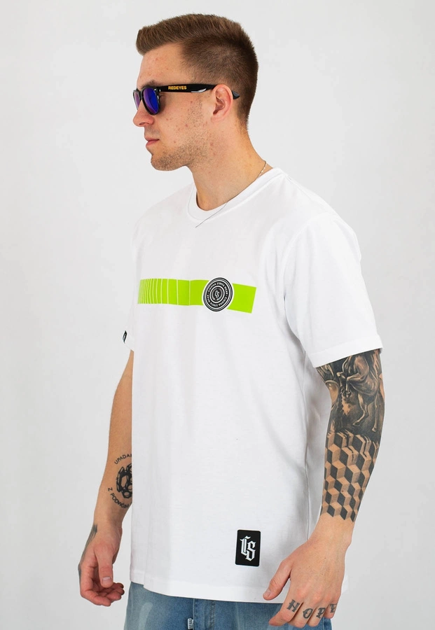T-shirt Ciemna Strefa Pas Kółko biało zielony