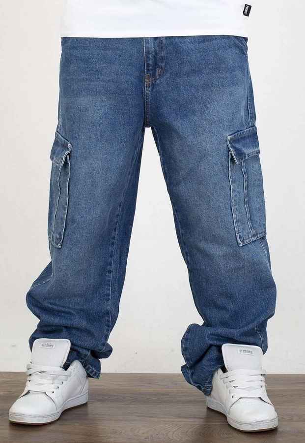 Spodnie I8 Denim BAG103 Baggy Cargo blue