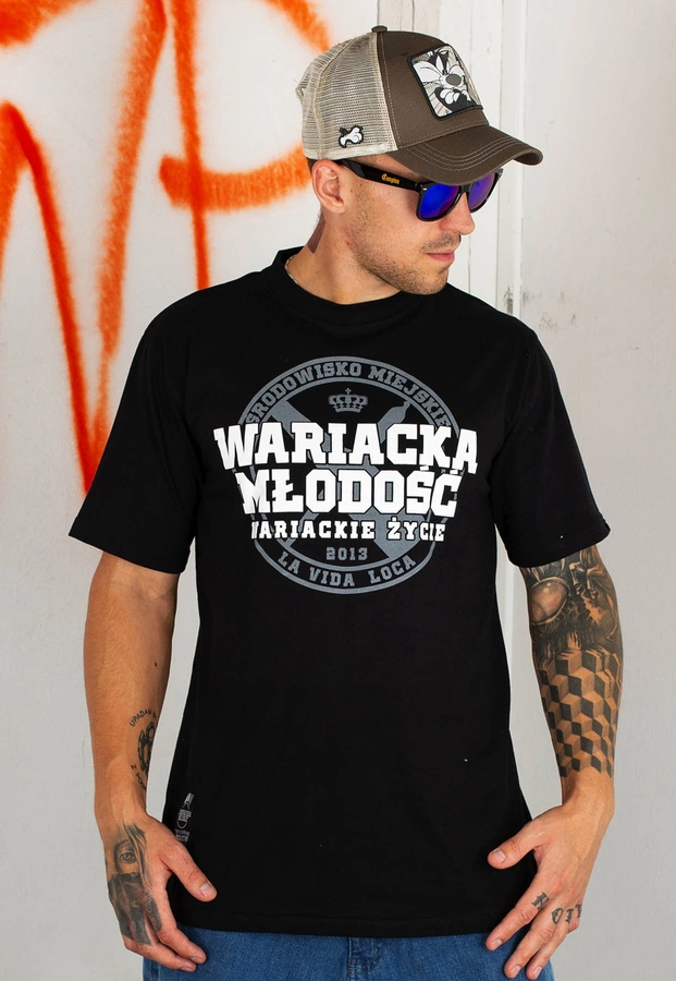 T-shirt Środowisko Miejskie Wariacka Młodość czarny