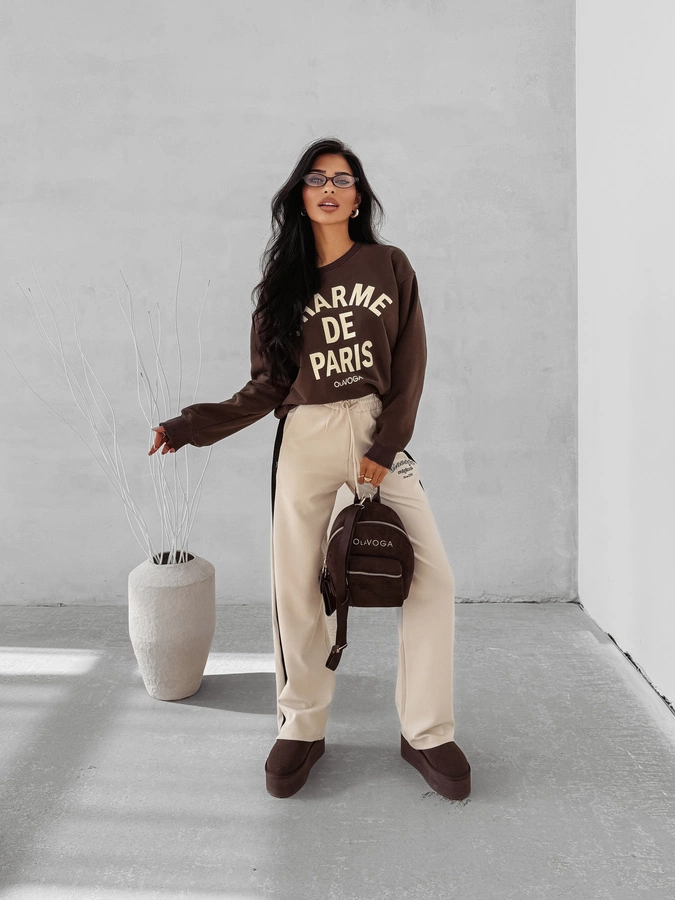 Bluza Olavoga Bez Kaptura Charme brązowa