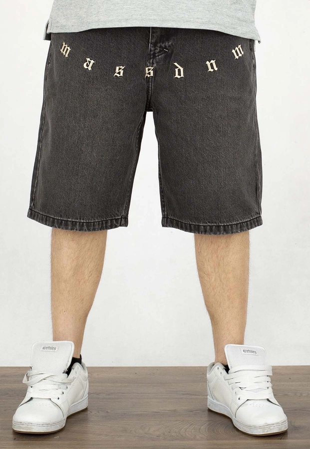 Spodenki Mass Jeans Baggy Fit Slang black rinse